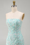 Petite robe de rentrée à la maison à fleurs florales menthe sans bretelles