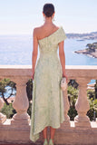 Robe fleurie Midi asymétrique Jacquard Green A-Line