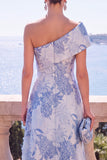Robe fleurie Midi asymétrique Jacquard Green A-Line