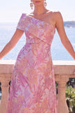 Robe fleurie Midi asymétrique Jacquard Green A-Line