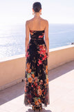 Robe Maxi à fleurs en mousseline A-Line Shortless café
