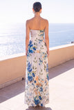 Robe Maxi à fleurs en mousseline A-Line Shortless café