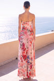 Robe Maxi à fleurs en mousseline A-Line Shortless café