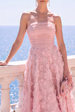 Robe invitée mariage midi ligne A sans bretelles avec appliqués floraux