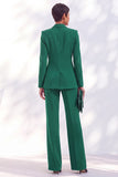Vintage acacia à revers et poches, costume deux pièces pour femmes avec pantalon