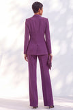 Vintage acacia à revers et poches, costume deux pièces pour femmes avec pantalon