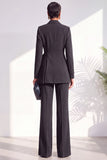 Costume deux pièces bourgogne plissé à col châle avec pantalon et ceinture