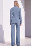 Costume formel bleu Berlin ajusté à revers, deux pièces avec pantalon et manches longues