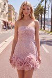 Robe de bal bleue bodycon Bodycon Strapless avec fleurs 3D