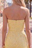 Robe de bal bleue bodycon Bodycon Strapless avec fleurs 3D
