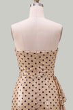 Robe courte de rentrée avec Shorts Breaks à pois à pois Champagne Body Sequins Courte de Retour à la Maison avec Ceinture