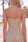 Robe courte de rentrée avec Shorts Breaks à pois à pois Champagne Body Sequins Courte de Retour à la Maison avec Ceinture