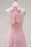 Robe courte de retour à la maison en dos nu, dos nu, ligne A, broderie florale
