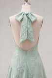 Robe courte de retour à la maison en dos nu, dos nu, ligne A, broderie florale