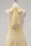 Robe courte de retour à la maison en dos nu, dos nu, ligne A, broderie florale