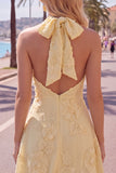 Robe courte de retour à la maison en dos nu, dos nu, ligne A, broderie florale