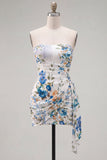 Robe courte de rentrée à la maison à fleur noire rouge rouge fleur moulante et ceinture