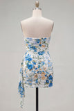 Robe courte de rentrée à la maison à fleur noire rouge rouge fleur moulante et ceinture