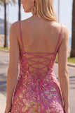 Robe courte de rentrée courte à volants en body-con, collante à volants vert foncé et lacée dans le dos