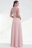 Robe longue longue de la mariée verte fleurie en ligne A, à col rond, avec des manches courtes