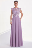 Robe longue longue de la mariée verte fleurie en ligne A, à col rond, avec des manches courtes