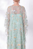 Robe de la mère de la mariée à fourreau fleuri à col rond brodée bleu marine