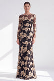 Robe longue de mère de la mariée à col bateau sirène rouge