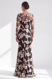 Robe longue de mère de la mariée à col bateau sirène rouge