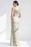 Robe longue fleurie noire sirène avec fente