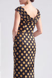 Robe longue fleurie noire sirène avec fente