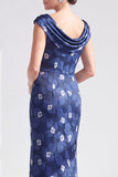 Robe longue fleurie noire sirène avec fente