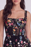 Corset fleuri ivoire à col carré mini robe de remise de diplôme