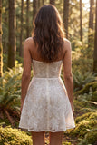 Robe blanche Petite Blanche Strapless A-Line