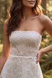 Robe blanche Petite Blanche Strapless A-Line