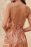 Robe courte de rentrée courte avec des bretelles orange bodycon, bretelles courtes, avec des lacets dans le dos