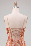 Robe courte de rentrée courte avec des bretelles orange bodycon, bretelles courtes, avec des lacets dans le dos