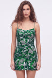 Robe de bal bleue bodycon bretelles fines paillettes perlées avec dentelle dans le dos