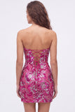 Robe courte de bal de rentrée verte bodycon sequins courtes de rentrée à la maison avec dentelle dans le dos