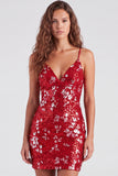 Robe de rentrée Bodycon Sequins verts scintillants Straps fines Lacet dans le dos
