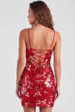 Robe de rentrée Bodycon Sequins verts scintillants Straps fines Lacet dans le dos