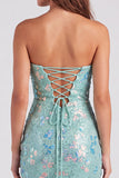Robe courte de rentrée rouge scintillante à sequins bodycon, courte des années 80