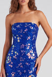 Robe courte de rentrée rouge scintillante à sequins bodycon, courte des années 80
