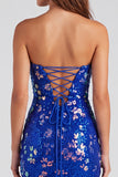 Robe courte de rentrée rouge scintillante à sequins bodycon, courte des années 80