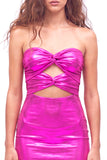 Robe de rentrée à la maison des années 80 Bodycon bodycon bodycon cou de serrure dorée Neckheart Bodycon