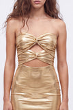 Robe de rentrée à la maison des années 80 Bodycon bodycon bodycon cou de serrure dorée Neckheart Bodycon