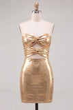Robe de rentrée à la maison des années 80 Bodycon bodycon bodycon cou de serrure dorée Neckheart Bodycon