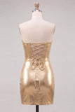 Robe de rentrée à la maison des années 80 Bodycon bodycon bodycon cou de serrure dorée Neckheart Bodycon