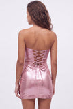 Robe de rentrée à la maison des années 80 Bodycon bodycon bodycon cou de serrure dorée Neckheart Bodycon