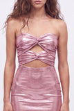 Robe de rentrée à la maison des années 80 Bodycon bodycon bodycon cou de serrure dorée Neckheart Bodycon