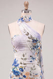 Robe courte de rentrée à la maison en ivoire en harmonie florale courte avec dentelle dans le dos